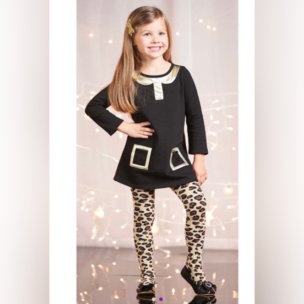 Mud Pie Tunic with Leopard tights 3T